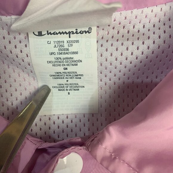 Champion Coach Jacket Embroidered Snap Front Windbreaker Bomber - Picture 9 of 11